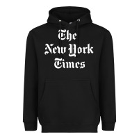 Black new york times Heavyweight Hoodie - DesigneFamous