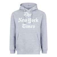 Heather Grey new york times Heavyweight Hoodie - DesigneFamous