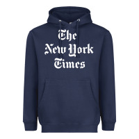 Navy new york times Heavyweight Hoodie - DesigneFamous