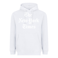 White new york times Heavyweight Hoodie - DesigneFamous