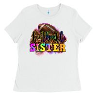 White football sister Ladies Tee - OliviaCreatesArt