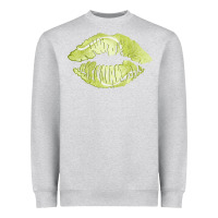 Heather Grey tennis lips Heavyweight Sweatshirt - AdoDesignShop