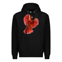 Black Flying Northern Cardinal Bird Premium Hoodie - LillyAllenDesigns
