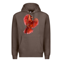 Coffee Flying Northern Cardinal Bird Premium Hoodie - LillyAllenDesigns