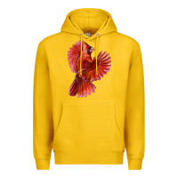 Lemon Flying Northern Cardinal Bird Premium Hoodie - LillyAllenDesigns