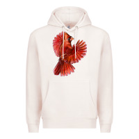 Pale Pink Flying Northern Cardinal Bird Premium Hoodie - LillyAllenDesigns