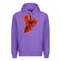 Purple Flying Northern Cardinal Bird Premium Hoodie - LillyAllenDesigns