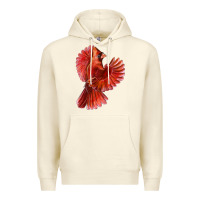 Sandshell Flying Northern Cardinal Bird Premium Hoodie - LillyAllenDesigns