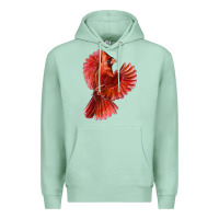 Seafoam Flying Northern Cardinal Bird Premium Hoodie - LillyAllenDesigns