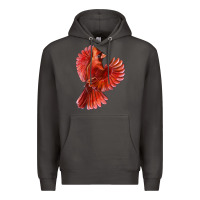 Smoke Flying Northern Cardinal Bird Premium Hoodie - LillyAllenDesigns