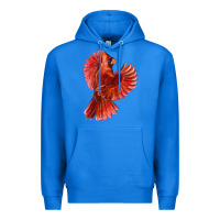 True Royal Flying Northern Cardinal Bird Premium Hoodie - LillyAllenDesigns