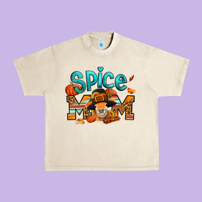 Thanksgiving Spice Mom Pilgrim Cow Urban Heavy Tee Designed By Jasminsmagicworld