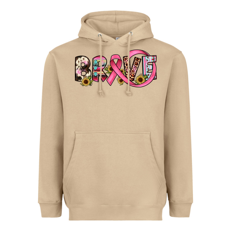 Brave Cancer Awareness Ribbon Heavyweight Hoodie by JahusDesignShop | Teevron
