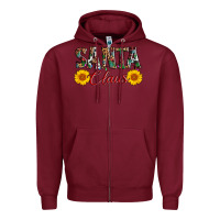 Burgundy santa claus Zipper Hoodie - AdoDesignShop