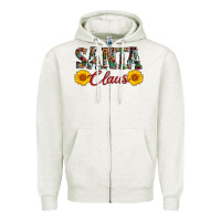 Oatmeal Heather santa claus Zipper Hoodie - AdoDesignShop