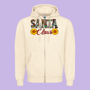 Santa Claus Zipper Hoodie Designed By Adodesignshop