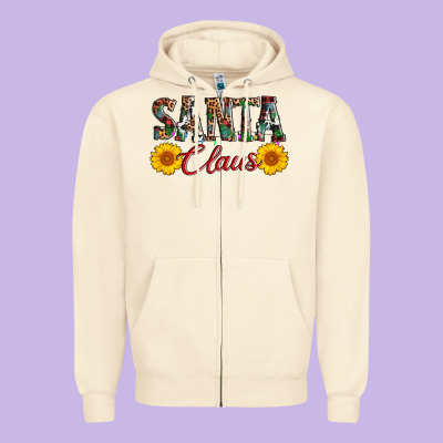 Santa Claus Zipper Hoodie Designed By Adodesignshop