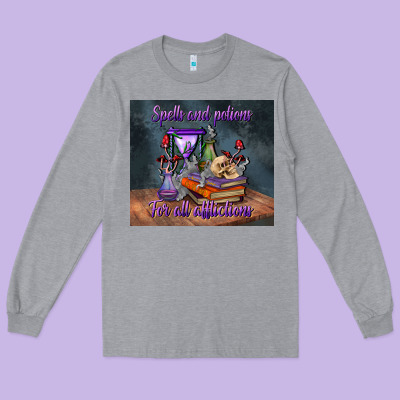 Spells And Potions For All Afflictions Tumbler Long Sleeve Tee Designed By Bundleandbundleshop