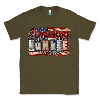 Army Green American junkie 4th of july Classic Tee - CowGirlArtShop