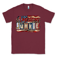 Burgundy American junkie 4th of july Classic Tee - CowGirlArtShop
