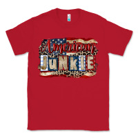 Red American junkie 4th of july Classic Tee - CowGirlArtShop