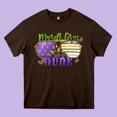 Mardi Gras Dude Heavy Core Tee Designed By Cowgirlartshop