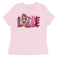 Bubblegum Pink valentines day love horse Ladies Tee - OliviaCreatesArt