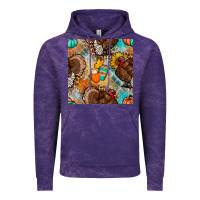 Cloud Purple thanksgiving turkey seamless pattern Vintage Hoodie - BundleAndBundleShop