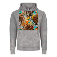 Cloud Rock thanksgiving turkey seamless pattern Vintage Hoodie - BundleAndBundleShop