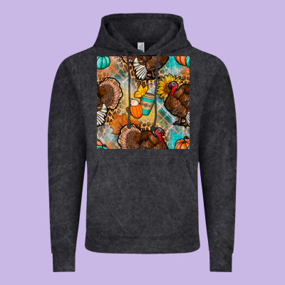 Thanksgiving Turkey Seamless Pattern Vintage Hoodie Designed By Bundleandbundleshop