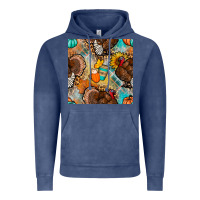 Vintage Denim thanksgiving turkey seamless pattern Vintage Hoodie - BundleAndBundleShop