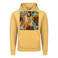 Vintage Mustard thanksgiving turkey seamless pattern Vintage Hoodie - BundleAndBundleShop
