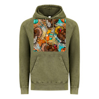 Vintage Olive thanksgiving turkey seamless pattern Vintage Hoodie - BundleAndBundleShop
