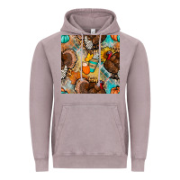 Vintage Zinc thanksgiving turkey seamless pattern Vintage Hoodie - BundleAndBundleShop