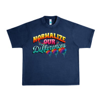 Navy Normalize our differences Autism Urban Heavy Tee - FaDigitalArtStudio