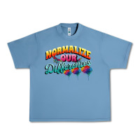 Pebble Blue Normalize our differences Autism Urban Heavy Tee - FaDigitalArtStudio