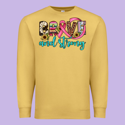 Brave And Strong Premium Sweatshirt Designed By Jahusdesignshop