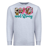 Heather Grey brave and strong Premium Sweatshirt - JahusDesignShop