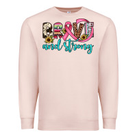 Pale Pink brave and strong Premium Sweatshirt - JahusDesignShop
