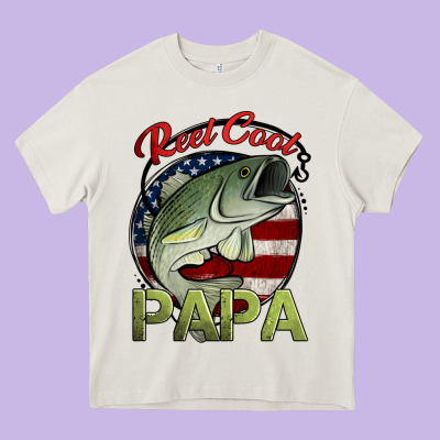 Reel Cool Papa Fishing Heavy Core Tee Designed By Jasminsmagicworld