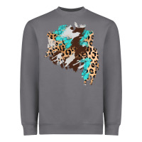 Storm cowhide leopard turquoise patch Heavyweight Sweatshirt - AdoDesignShop