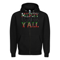 Black merry christmas y'all Zipper Hoodie - AdoDesignShop