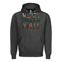Charcoal Heather merry christmas y'all Zipper Hoodie - AdoDesignShop