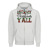 Dove Grey merry christmas y'all Zipper Hoodie - AdoDesignShop