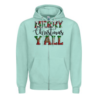 Seafoam merry christmas y'all Zipper Hoodie - AdoDesignShop