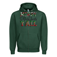 Sports Green merry christmas y'all Zipper Hoodie - AdoDesignShop