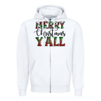 White merry christmas y'all Zipper Hoodie - AdoDesignShop