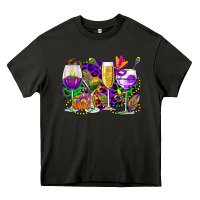Asphalt mardi gras wine glasses cowgirl Heavy Core Tee - CowGirlArtShop