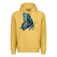 Antique Gold Black Shallowtail Premium Hoodie - LillyAllenDesigns