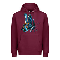 Burgundy Black Shallowtail Premium Hoodie - LillyAllenDesigns